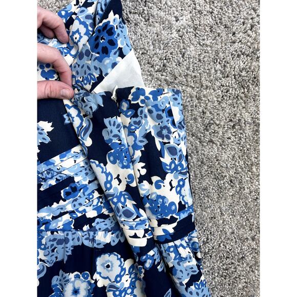 Tory Burch Blue Floral Silk Halter Neck Midi Dress - Picture 5 of 9